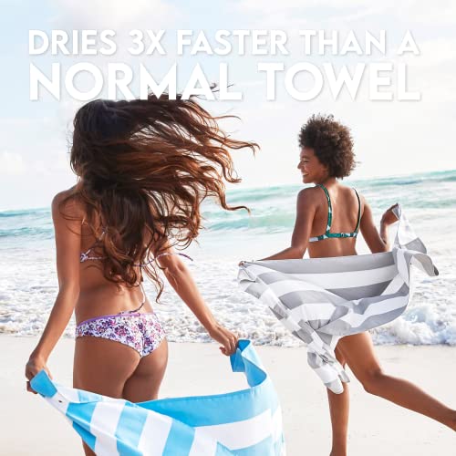 Dock & Bay Beach Towel - Quick Dry, Sand Free - Compact, Lightweight - 100% Recycled - Includes Bag - Cabana Light - Lombok Lilac - Large (160x90cm, 63x35) | Sand-Resistant, Includes Travel Bag, Lightweight & Compact, 100% Recycled DryQ Fabric, Large (160