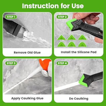 Goopreen Silicone Caulking Tool Kit-3 in 1 Caulk Tool Caulk Remover Tool(Stainless Steel) Silicone Seam Tool and Putty Knife Sealant Finishing Tool for Bathroom Kitchen Floor Window Sink Seal - style: Classic Set