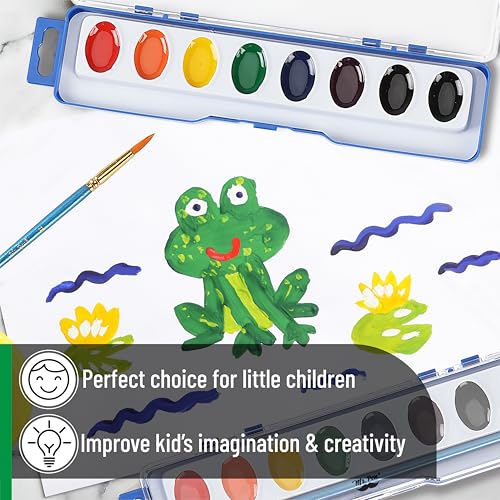 Mr. Pen- Washable Watercolors, 8 Pack, 8 Colors with Paint Brush - size: 8 Pack