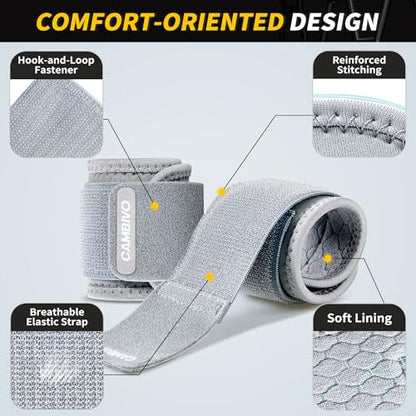 CAMBIVO 2 Pack Wrist Brace for Carpal Tunnel with wraps, Gray - color: Gray