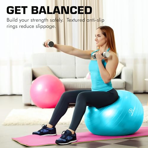 ProBody Pilates Yoga Ball - Vibrant Colors Exercise Ball - color: Sky, size: L: 23-26" (65 cm)