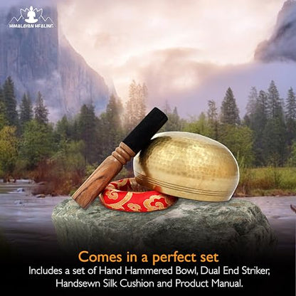 Large Master healing Tibetan Singing bowls set 6" ~ Meditation Sound Bowl hand Hammered in Nepal For Yoga, Meditation, Mindfulness, Healing & Chakra balancing~ (6 Inch) - size: 6 Inch