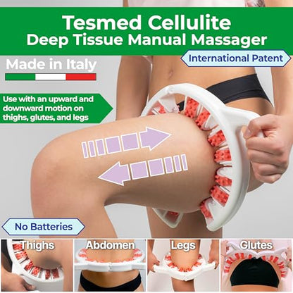 TESMED Cellulite Manual Massager Roller for Thighs and Buttocks