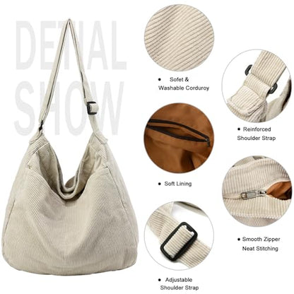 Canvas Tote Bag Casual Hobo Crossbody Shoulder Bag for Women and Men Large Purse Messenger Bag Travel Work - color: 2-white