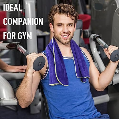 SINLAND Microfiber Gym Towels, Workout Sweat Towel 16x32In - color: Grape+pumpkin+chartreuse