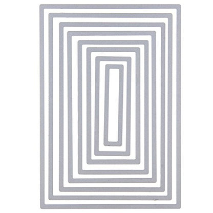 8Pcs Rectangle Cutting Dies Stencil DIY Scrapbook Album Paper Card Embossing Tool (Rectangle) - style: Rectangle