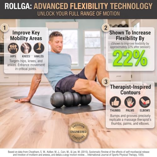 Rollga - High Density Foam Roller for Exercise & Back Pain, 18 inches - color: Silver