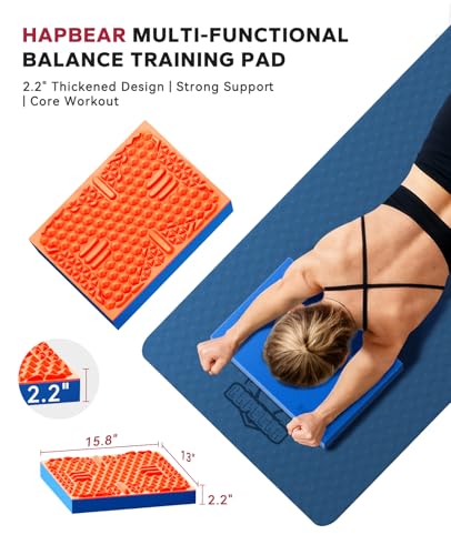HAPBEAR Exercise Balance Pad - 15"x12" Non-Slip Textured Bottom Stability Training Mat - 2.25" Thick Soft Cushioned Foam for Physical Therapy, Core Training & Home Workouts - color: Orange-1PC