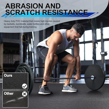 BesWin Large Exercise Mat 8' x 4'(6mm), Extra Thick Workout Mats for Home Gym Flooring, High Density Non-Slip Gym Mats Fitness Mat for Cardio, Weights, Jump Rope, Fitness - Use With or Without Shoes