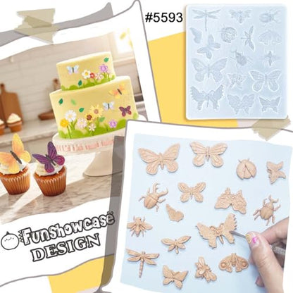 Butterfly and Insects Mold Silicone for Fondant, Air Dry Clay, Resin Crafts - color: Insects #5593