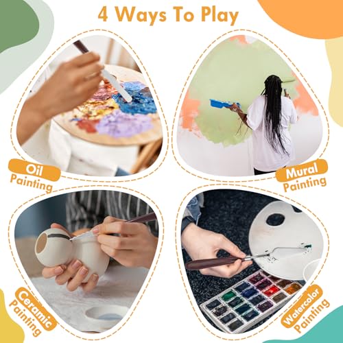 27 Pcs Palette Knife Set, Stainless Steel Painting Knife Set Wood Handle Palette Knives Paint Spatula Pallet Knives for Acrylic Paint Tools for Canvas Oil Painting Mixing and Texturing