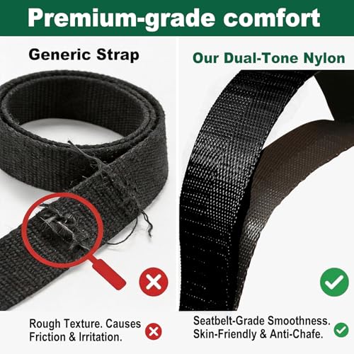 Acozycoo Stretching Strap with Loops for Leg Calf Back Physical Therapy - color: Black