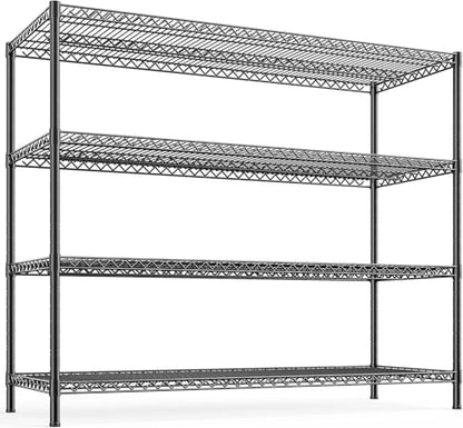 REIBII 4-Tier 2560LBS Heavy Duty Shelving,55.5"W Adjustable Storage Shelves | 2560 lbs commercial shelf,heavy-duty steel,25mm rods,powder-coated rust-proof,adjustable tiers, ool-free,garage, warehouse - size: 55.5"H x 55.5"W x 18"D