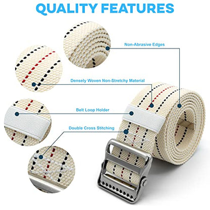 LiftAid Transfer and Gait Belt 60 Inch with Metal Buckle and Loop - Walking, Standing and Transfer Assist Aid for Seniors, Elderly Patients, Caregiver, Nurse, Therapist (Beige) - color: Beige
