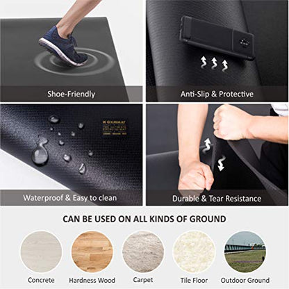 GXMMAT Extra Wide Large Exercise Mat 12'x7'/10'x7/8'x7(7mm) | High-Density Wide Workout Mats for Home Gym & Garage Flooring,Non-Slip Thick Cardio Mat for MMA,Weights,Fitness,Shoe-Friendly - size: 7*10 FT