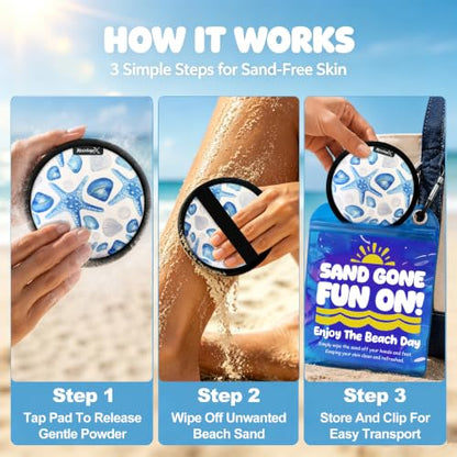 Sand Remover for Beach Towels - Soft Quick Clean Mitt for Kids & Adults | Removes Sand in Seconds,Gentle on Skin,Reusable & Washable,Beach Vacation Essential,Perfect for Beach, Pool & Camping - color: Starfish