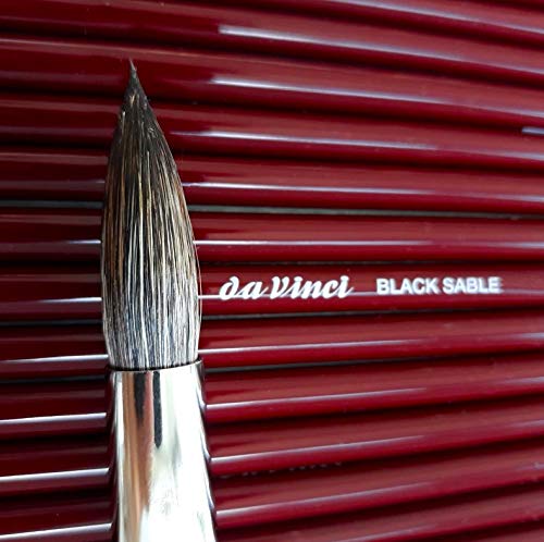 da Vinci Oil & Acrylic Series 5015 Russian Black Sable Paint Brush Set, Multiple Sizes, 3 Brushes (Series 1640, 1840, 1845) - style: Black Sable Starter Set