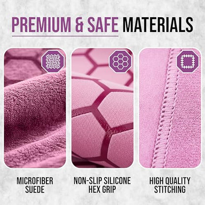 Clever Yoga Hot Yoga Mat Towel – Non-Slip Grip for Hot Yoga, Sweat Absorbent, Honeycomb Silicone Grip, Stays Flat – Ideal for Pilates, Travel, Washable & Lightweight - Lilac - color: Lilac