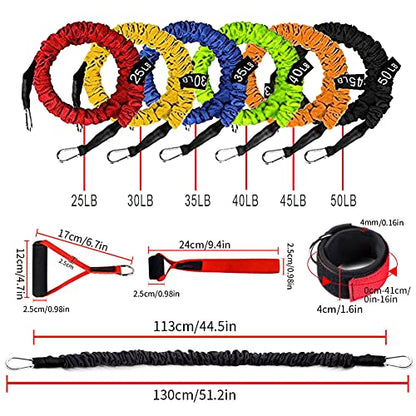 Resistance Band with Handle, Exercise Bands with Handles, Ideal for Strength Training, Muscle Toning, Physical Therapy - color: Advanced-Orange-12