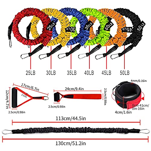Resistance Band with Handle, Exercise Bands with Handles, Ideal for Strength Training, Muscle Toning, Physical Therapy - color: Advanced-Orange-12