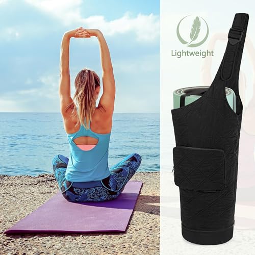 Smasrob Yoga Mat Bag, Yoga Mat Carrier Fits Most Mats (Bag Only), Black
