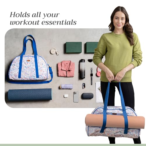 Maison d' Hermine Yoga Mat Duffle Bag Gym Tote Yoga Mat Carry Bag - color: Indian Floral, style: Yoga Mat Duffle Bag