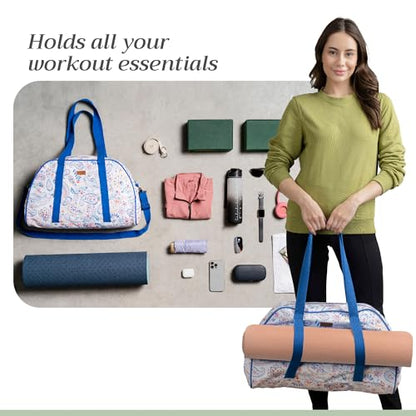 Maison d' Hermine Yoga Mat Duffle Bag Gym Tote Yoga Mat Carry Bag - color: Indian Floral, style: Yoga Mat Duffle Bag