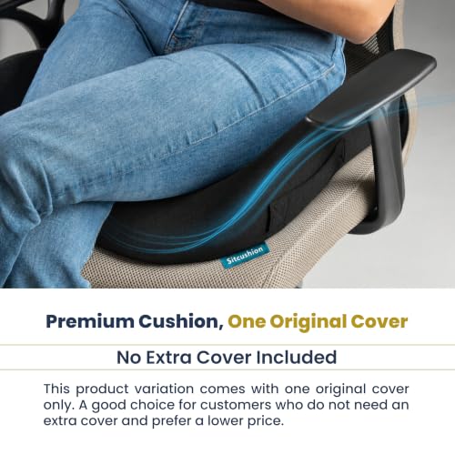 Cooling Seat Cushion for Tailbone Pain Relief, X Large Office Chair Cushion - color: Cooling Black