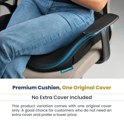 Cooling Seat Cushion for Tailbone Pain Relief, X Large Office Chair Cushion - color: Cooling Black