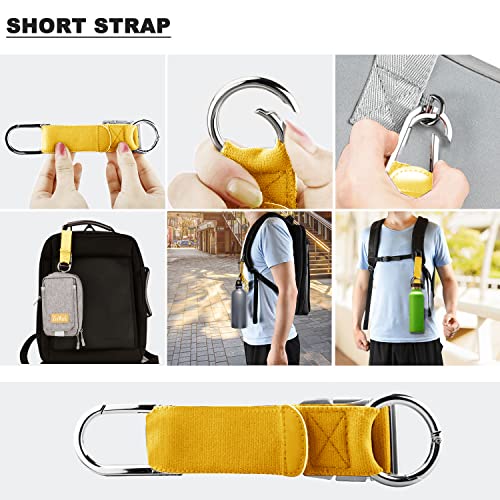 ZINZ Elastic Jacket Gripper Travel Strap with D-Ring Hooks and Buckle, Suitcase Straps Belts Travel Accessories, Makes Your Hands Free - color: Yellow