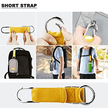 ZINZ Elastic Jacket Gripper Travel Strap with D-Ring Hooks and Buckle, Suitcase Straps Belts Travel Accessories, Makes Your Hands Free - color: Yellow