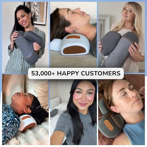 CALLIXE Original TheraPillow – 3-in-1 Neck Massager Pillow with Heat & Gentle Traction | Relaxing Neck & Shoulder Support with Vibration Massage, Wireless Design & USB-C Charging