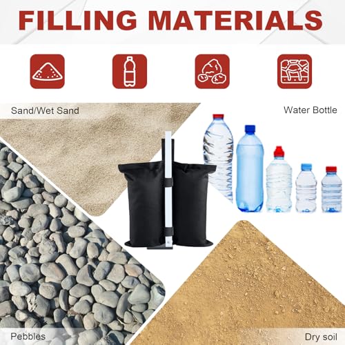 ABCCANOPY Canopy Weights 150 LBS Tent Sand Bags,4-Pack Black(No Sand) - color: Black, size: 150 LBS