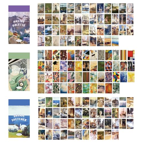 9 Sets 450 Sheets Washi Stickers for Journaling, Art Painting Drawing Themed Stickers Vintage Aesthetic Scrapbook Sticker Set for Bullet Journal Art Diary Card Craft Gifts Planner Notebook - style: Aesthetic Style 3