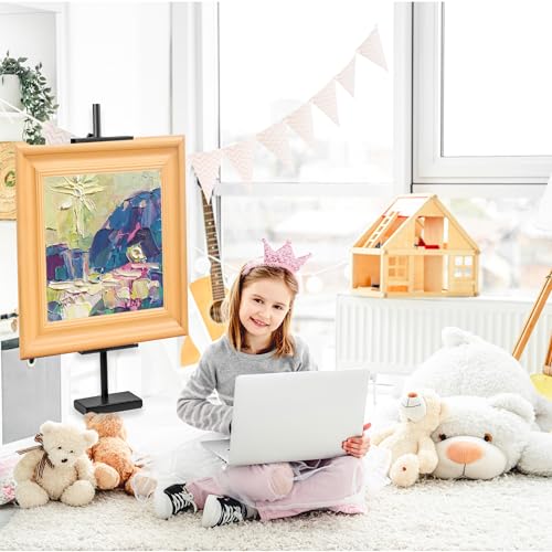 Adjustable tabletop easel stand Up to 29.5 Inch Black Metal picture frame stand Picture easels for display Picture holders for Wedding Home Exhibition Art Photo