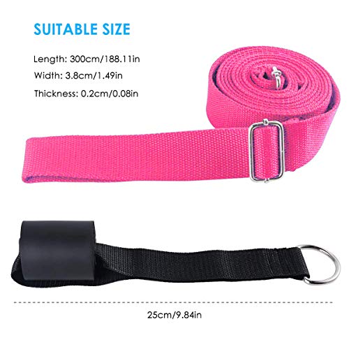 Adjustable Leg Stretcher Lengthen Ballet Stretch Band - Easy Install on Door Flexibility Stretching Leg Strap Great Cheer Dance Gymnastics Trainer Stretching Equipment Taekwondo Training - color: rose