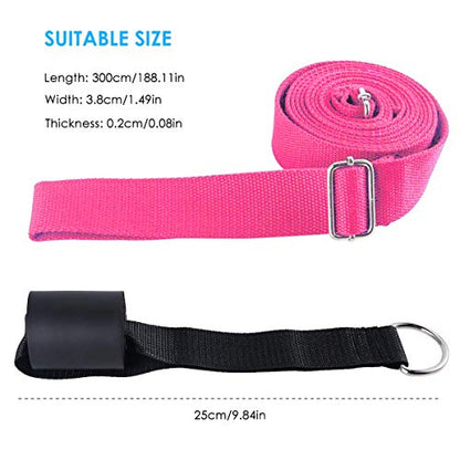 Adjustable Leg Stretcher Lengthen Ballet Stretch Band - Easy Install on Door Flexibility Stretching Leg Strap Great Cheer Dance Gymnastics Trainer Stretching Equipment Taekwondo Training - color: rose