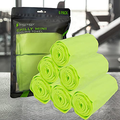 FROGG TOGGS Chilly Mini Cooling Neck Towel, 6 Pack - color: Lime - 6 Pack