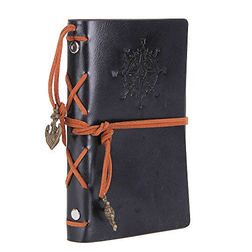 EvZ 7-Inch Refillable A6 Binder Notebook - Premium Vegan Leather Personal Planner, Eco-Friendly Journal with 6-Ring Loose-Leaf System for Writing, Business, and Creative Sketches, Black - color: Black, size: 7 Inches