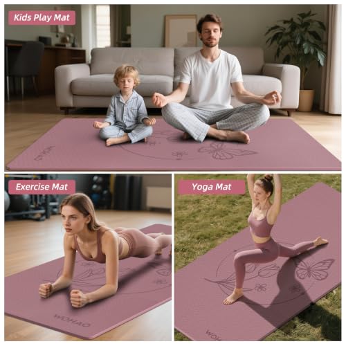 Large 76"x40"x0.4" Yoga Mat - color: Dull Pink