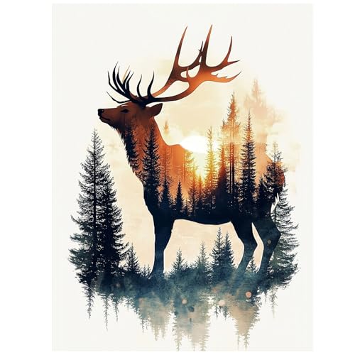Deer Diamond Art Kits for Adults, Diamond Painting Kits 14x14 Inch | Diamond Painting Kits for Adults Beginners, Gem Art, 5D Full Drill, DIY Arts and Crafts for Gift Home or Decor - color: Style 20