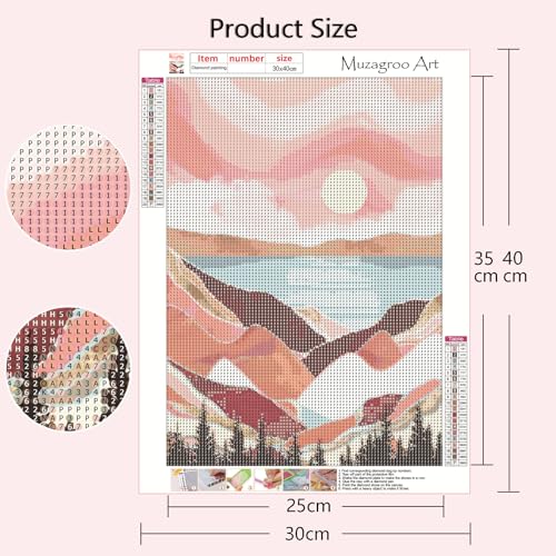 Muzagroo Art Diamond Painting Kits for Adults, DIY 5D Diamond Art Kits for Beginners, Abstract Landscape Arts and Crafts for Living Room, 4 PCS Kids Room Wall Art - color: 07-Landscape