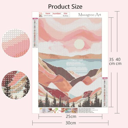 Muzagroo Art Diamond Painting Kits for Adults, DIY 5D Diamond Art Kits for Beginners, Abstract Landscape Arts and Crafts for Living Room, 4 PCS Kids Room Wall Art - color: 07-Landscape