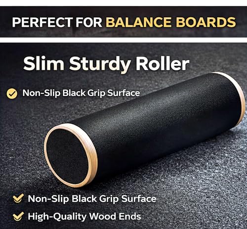 Wooden Balance Board Trainer for Adults – Core Strength & Stability Trainer for Surf, Skateboard & Snowboard Training – Non-Slip Balance Board for Home Gym Fitness
