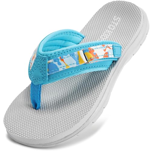 Kids Flip Flops Boys Sandals Girls Summer Beach Bathroom Outdoor & Intdoor - color: Lake Blue, size: 6 Big Kid