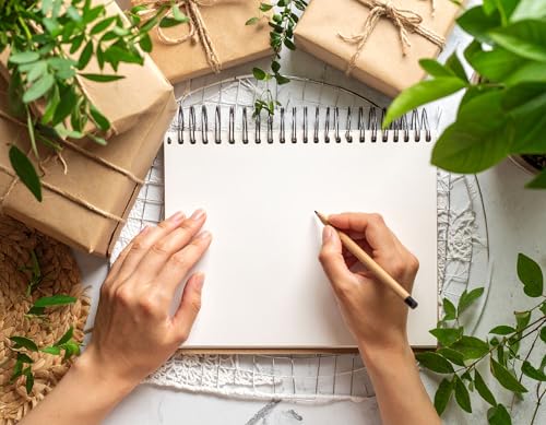 Creo Crafts SketchO WireO Sketchbook A5 Landscape - Spiral Bound Hardcover, 128 Pages (64 Sheets), 140 GSM Natural Shade Acid-Free Paper for Acrylic, Gouache, Sketching & Journaling - size: A5