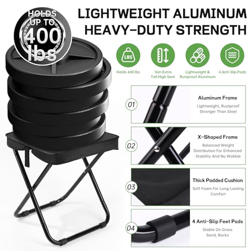 Lightweight Aluminum Portable Folding Stool for Adults
