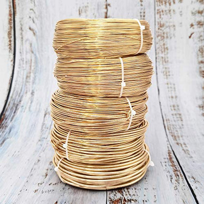 INSPIRELLE 12 Gauge KC Gold Aluminum Craft Wire Bendable Metal Wire | 98 Feet for Jewelry Craft Making - color: KC Gold, size: 12 Guage (2.0mm)