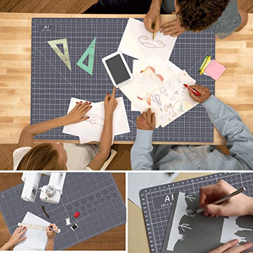 Thickened 24 x 36 Inch Self Healing Cutting Mat, Durable A1 Double Sided 5-Layer Craft Cutting Board for Fabric, Quilting, Sewing, Hobby, Scrapbooking, Arts and Crafts Project, Dark Gray - color: Gray, size: 36"L x 24"W