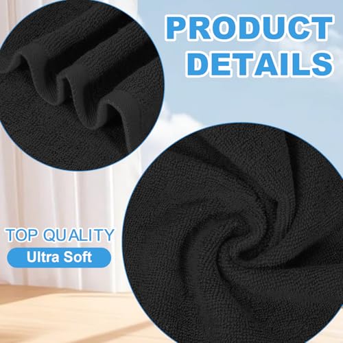 100% Cotton Washcloths Set, 12-Pack Wash Cloths,12x12 Inch Black - color: Black 12 Pack